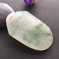 冰种飘花悟道牌挂件