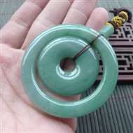 11628完美好种水满色满绿平安扣 尺寸52-6.8mm 料子细腻 性价比高 佩戴效果漂亮