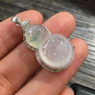 冰飘花葫芦，完美起光，18K白金南非真钻镶，上身效果好，推荐，尺寸32.9*16.8*9.7/26.