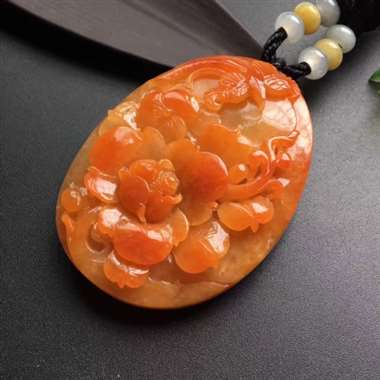 a417:糯种红翡花开富贵，尺寸61-45.4-13.5