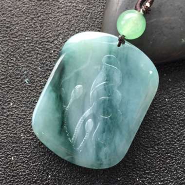 冰糯种飘花求道挂件