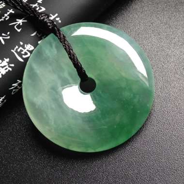 冰种绿底平安扣 尺寸40-7毫米