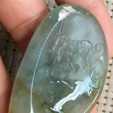 黄翡达摩头 种老雕工好 水润饱满