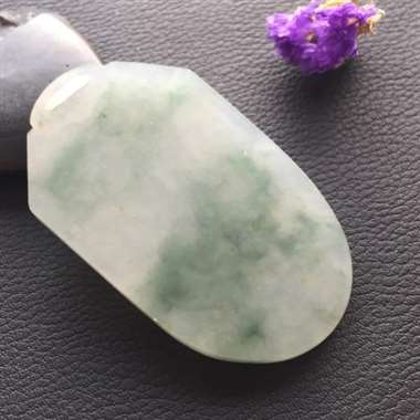 冰种飘花悟道牌挂件