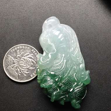 巧雕带色百财 尺寸58-32-12毫米
