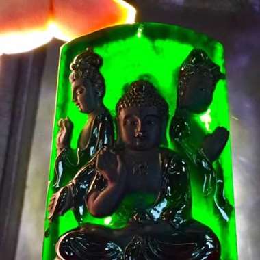 ♥️墨翠:西方三圣,完美无裂纹,细腻干净,黑度极黑,性价比高,纯手工打造,打灯透绿 ♥️墨翠:西方三圣,完美无裂纹,细腻干净,黑度极黑,性价比高,纯手工打造,打灯透绿