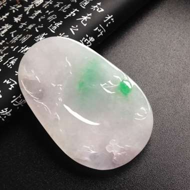 巧雕带色花开富贵 尺寸58-38-9毫米