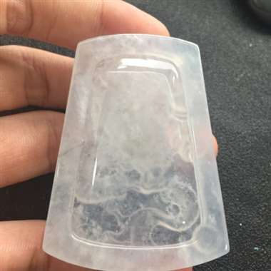 白冰通透龙牌挂件 种老起胶 雕工精致