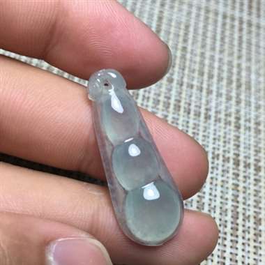 冰种四季豆 四季如意 种老水足 水润通透 完美起光