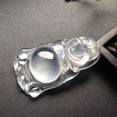 高冰种荧光站佛 尺寸43-25-7毫米