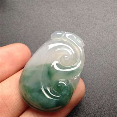 糯冰种飘花如意 尺寸38-24-5毫米