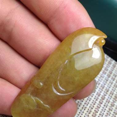 黄翡关公 种老水足 料子细腻 雕工精湛 栩栩如生