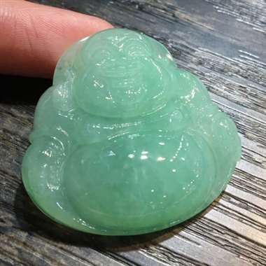 苹果绿佛公，完美色阳，饱满厚装，面相好，性价比高，推荐，尺寸36.7*35.0*8.8mm，重量16