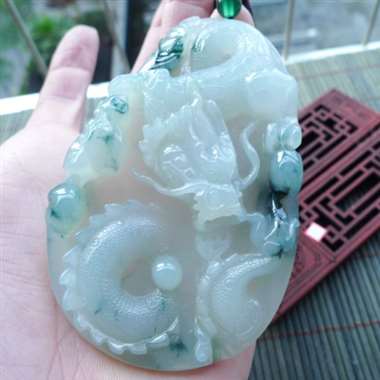 111513完美无纹裂好种起胶飘花龙牌 尺寸81.8-52.7-13.2mm 种水好 精雕细琢 性价