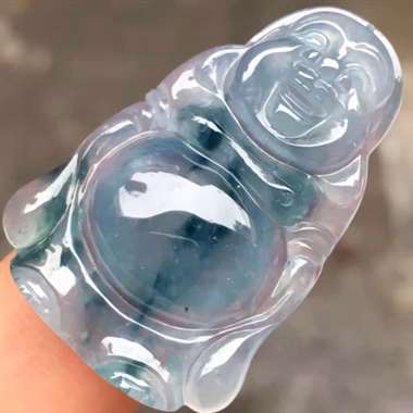 福利！紫罗兰飘彩站佛：完美无裂纹，种老起胶，雕工精致，色泽漂亮，饱满，尺寸：33.5/22.9/6.
