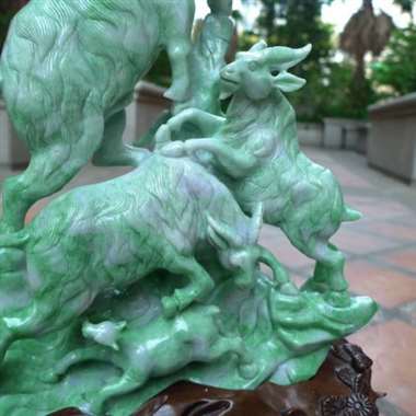 翡翠a货五羊献瑞摆件 长：280mm 宽：200mm 厚：122mm