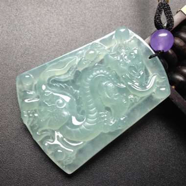 冰种晴底龙牌 尺寸52-40-7毫米