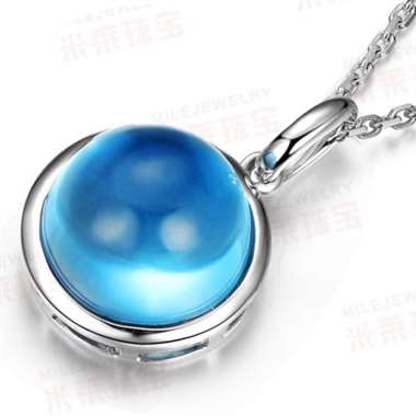 18K金托帕石吊坠，主石8.5ct，重量2.99g