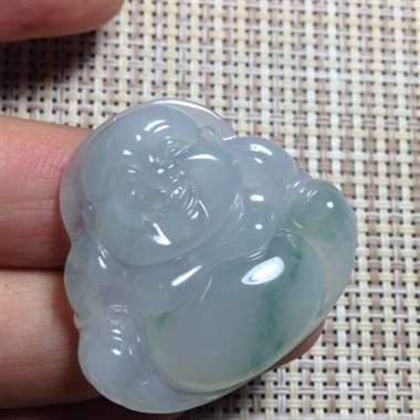 飘花佛公 笑口常开 料子细腻清爽 种水好 雕工好 完美 实物更漂亮