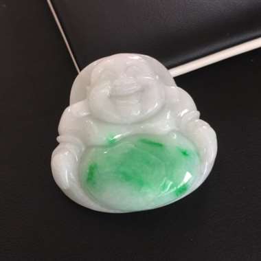 糯种飘阳绿佛公挂件