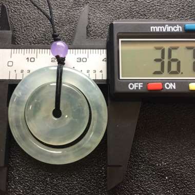 冰种飘花平安扣挂件 冰爽干净 玉质细腻通透