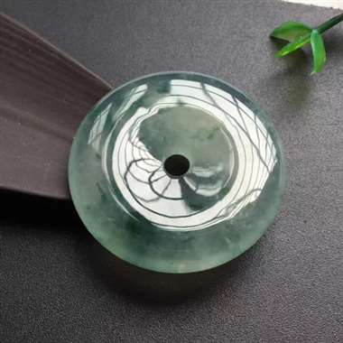 a417:冰种飘花平安扣,尺寸35-5.1 a417:冰种飘花平安扣,尺寸35-5.1
