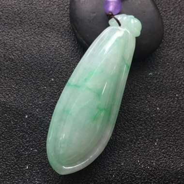 冰糯种飘花福瓜挂件