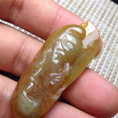 黄翡关公 种老水足 料子细腻 雕工精湛 栩栩如生
