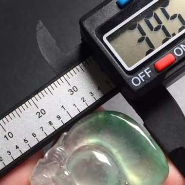 冰种布袋佛吊坠，真金真钻镶嵌，完美，种水超好，玉质细腻
