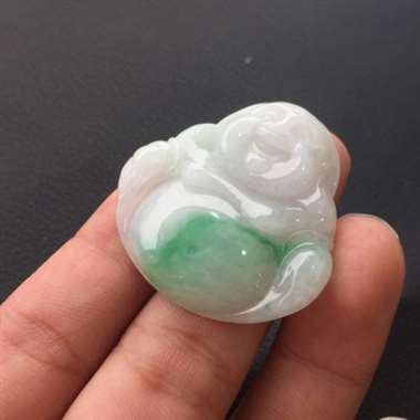 细糯种飘绿佛公挂件