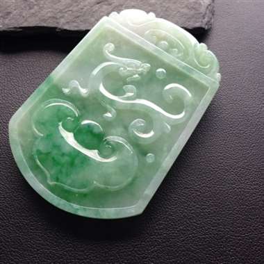 冰糯飘花龙凤呈祥吊坠 水润色辣 工好厚重大气