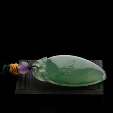 -天然A货老坑冰种绿水福寿桃翡翠挂件  GZ-ZC4001-长38