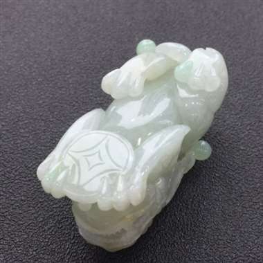 冰种带黄翡貔貅