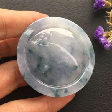 冰糯种飘花紫罗兰观音挂件 玉质细腻饱满 端庄优雅