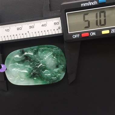 冰种飘花龙牌挂件