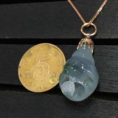 法螺，精工细作，冰紫，完美，18k金伴彩宝镶嵌，简约大方，特色时尚。法螺可以收纳邪气，辟邪进宝。