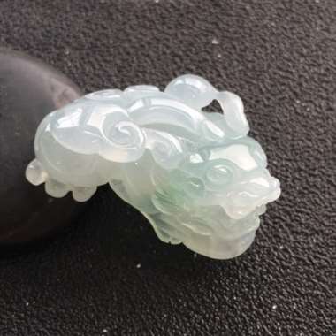 冰种飘花貔貅挂件 冰爽通透 底细干净