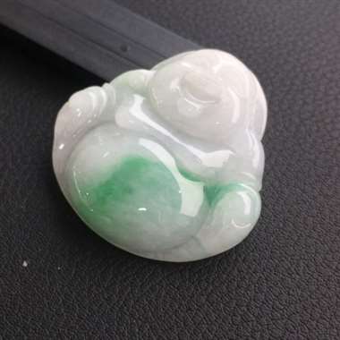 细糯种飘绿佛公挂件