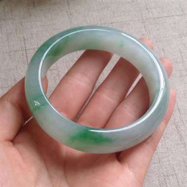 冰起胶阳绿厚正装手镯，完美