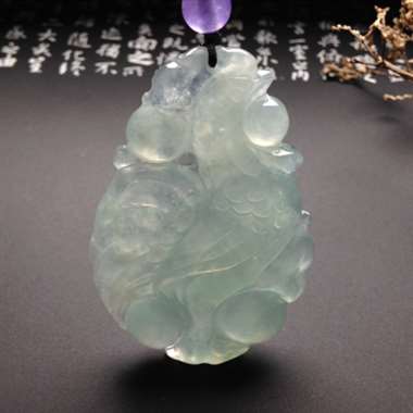 巧雕冰种生肖鸡 尺寸50-35-7毫米