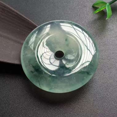 a417:冰种飘花平安扣，尺寸35-5.1