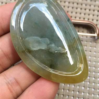 黄翡达摩头 种老雕工好 水润饱满