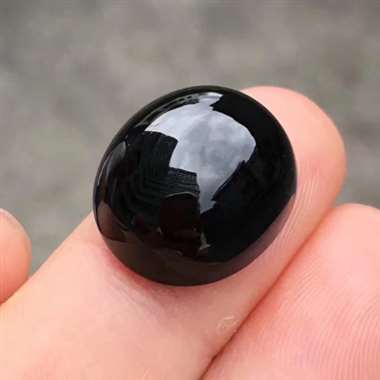 冰种墨翠戒面 冰种墨翠戒面
