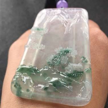 冰起胶飘花山水吊牌