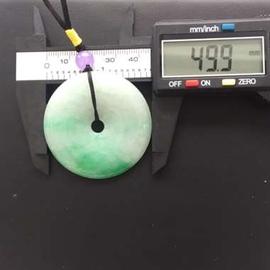 冰种飘阳绿平安扣一对