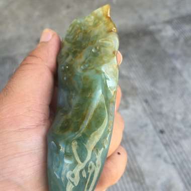 JRM30  173克糯冰蓝水，种已化开，做货漂亮，尺寸：107*37*33mm