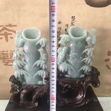 新老种翡翠，精美雕刻，工细料子杠杠滴