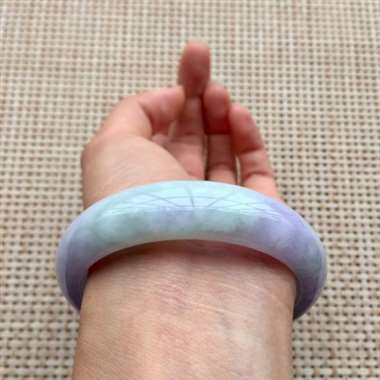 冰紫罗兰正装手镯，口径：57.8*14.9*8.1，68.59g