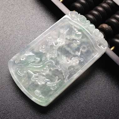 冰种飘花喜上眉梢 尺寸52-32-7毫米