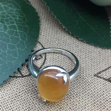 18k黄水晶戒指，主石6.6ct，总重4.55g，手寸12#，